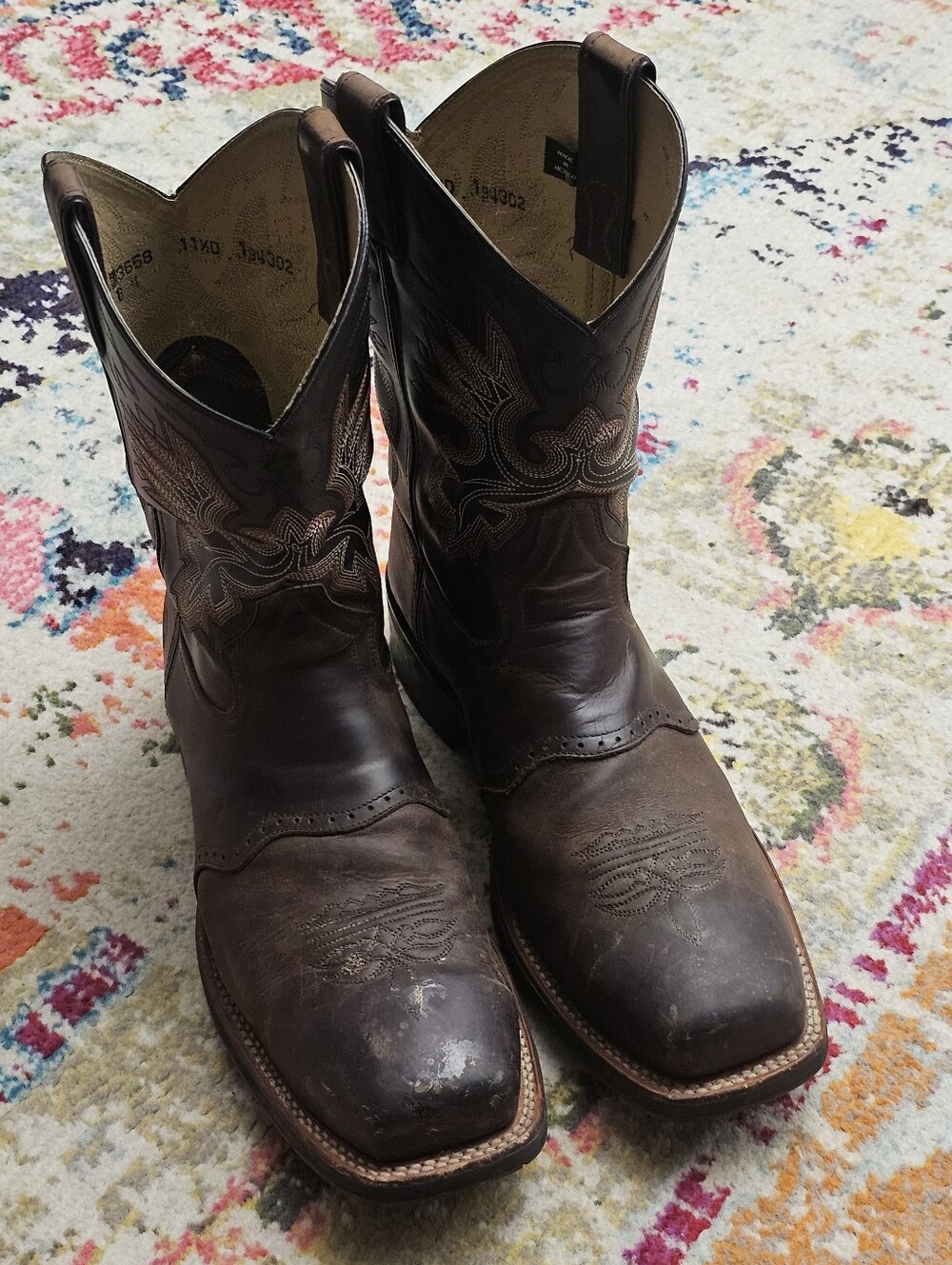 Double H Steel Toe Cowboy Boots Mens Size 11.5 Western Embroidered DH3658 - Picture 4 of 16